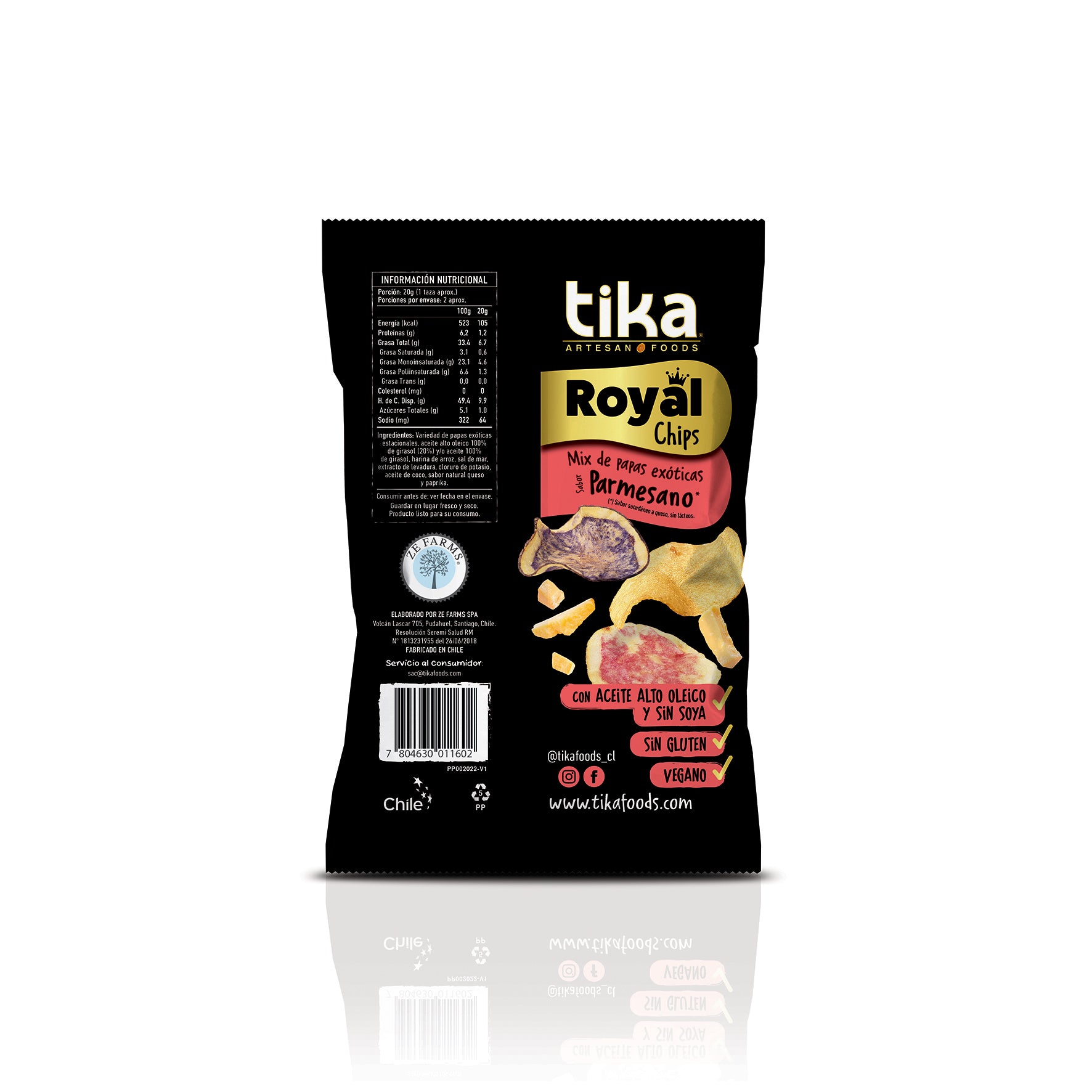 Tika Royal Chips Parmesano 35g x 48 unidades