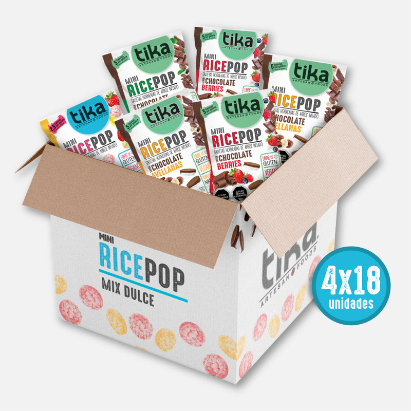 15% DCTO - Pack 72 Tika Mini Rice Pop Dulces