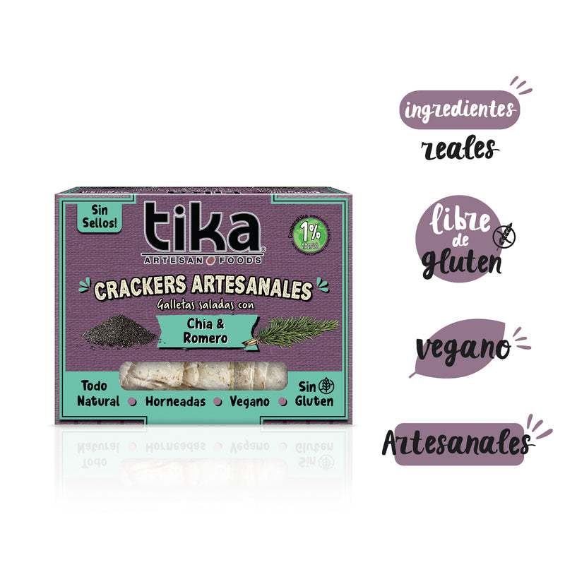 Tika Mini Crackers Chía & Romero 140g