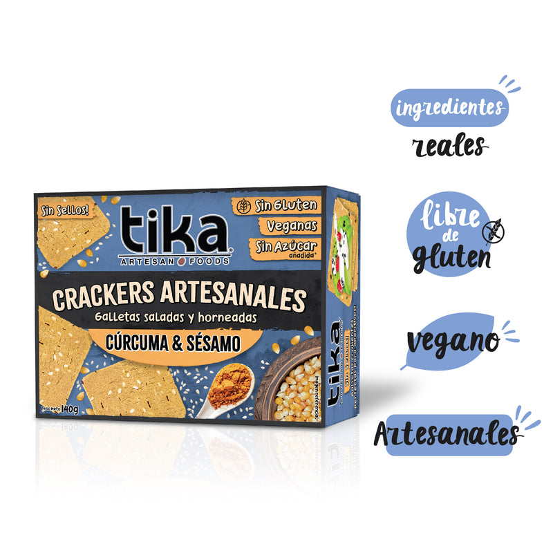 Tika Mini Crackers Cúrcuma & Sésamo 140g