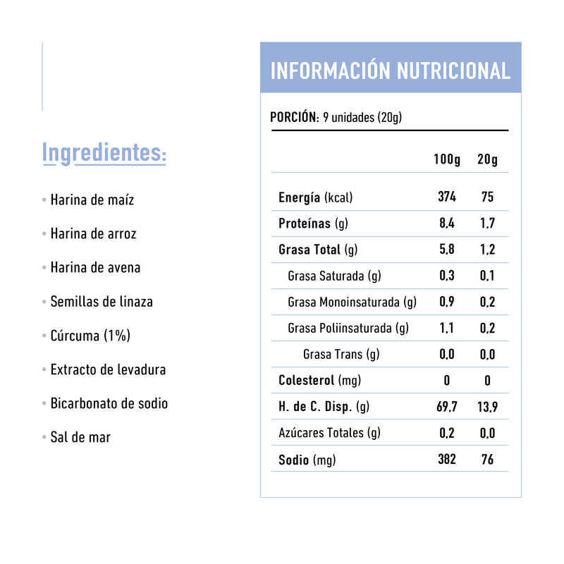 Tika Mini Crackers Cúrcuma & Sésamo 140g