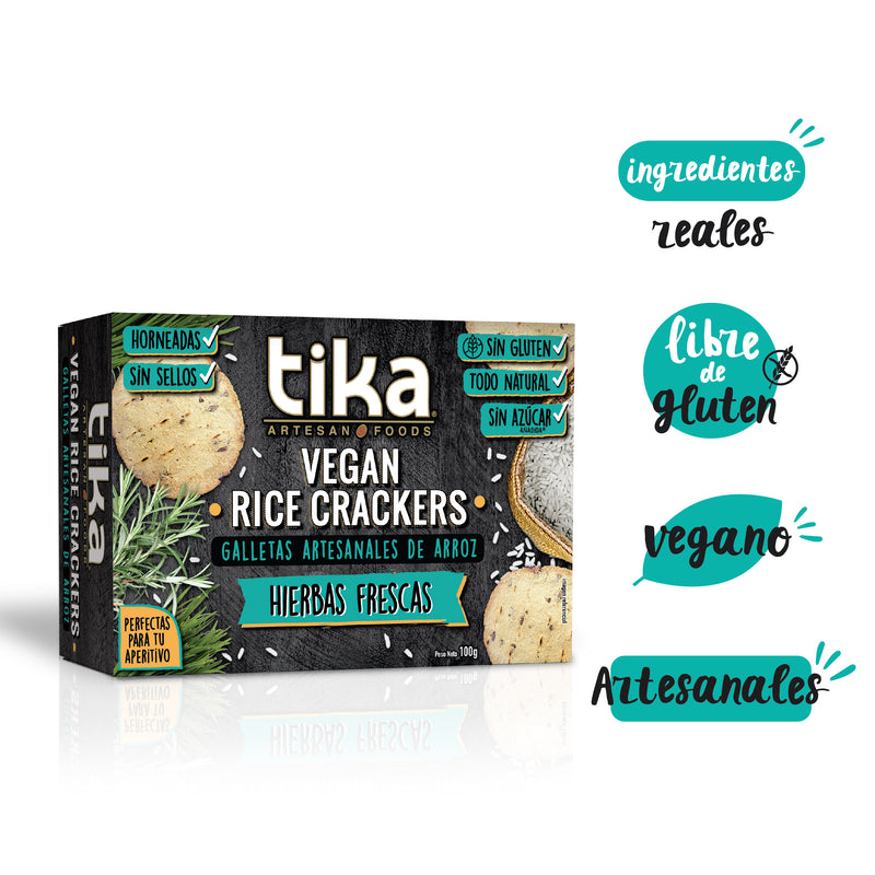 Tika Vegan Rice Crackers Hierbas Frescas 100g