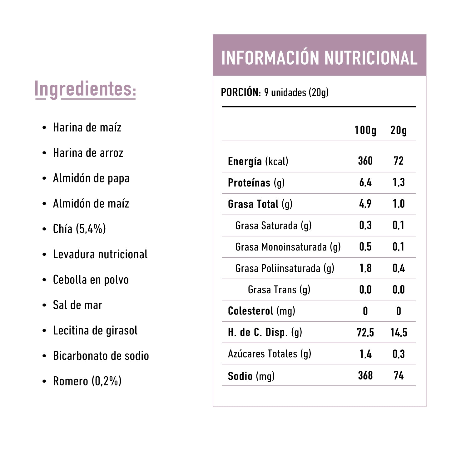 Tika Crackers Chía & Romero 140g