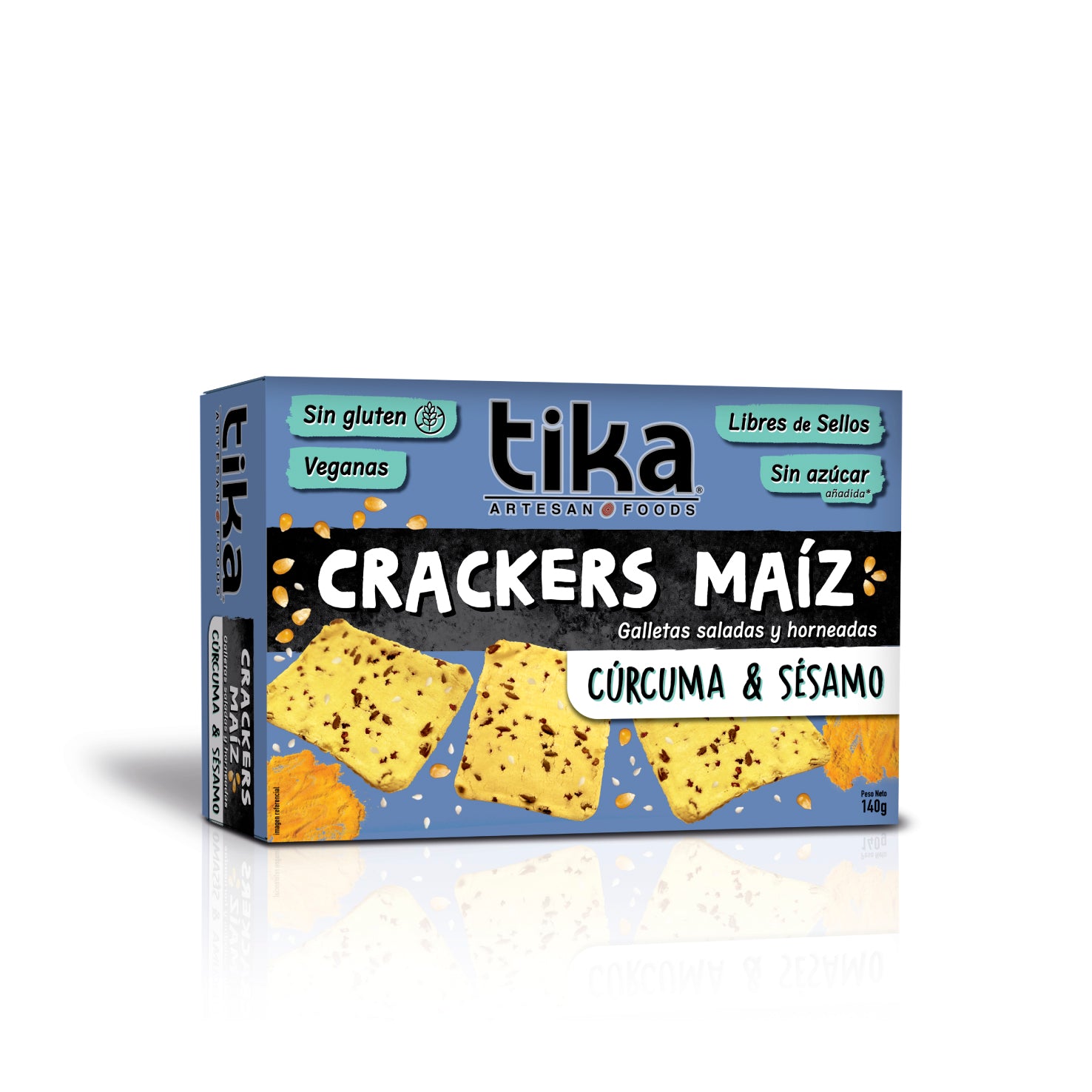 Tika Crackers Cúrcuma & Sésamo 140g