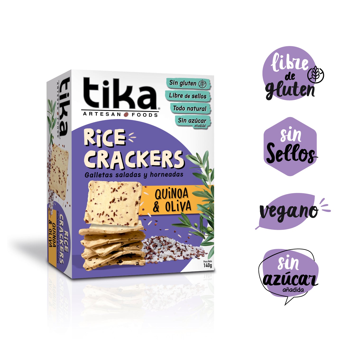 Tika Crackers Quinoa & Oliva 140g