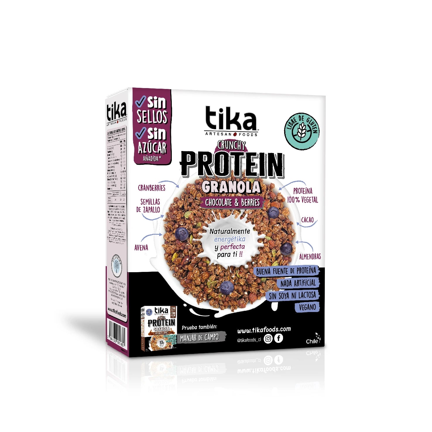 Pack 14 Tika Protein Granola Crunchy Chocolate & Berries 250g