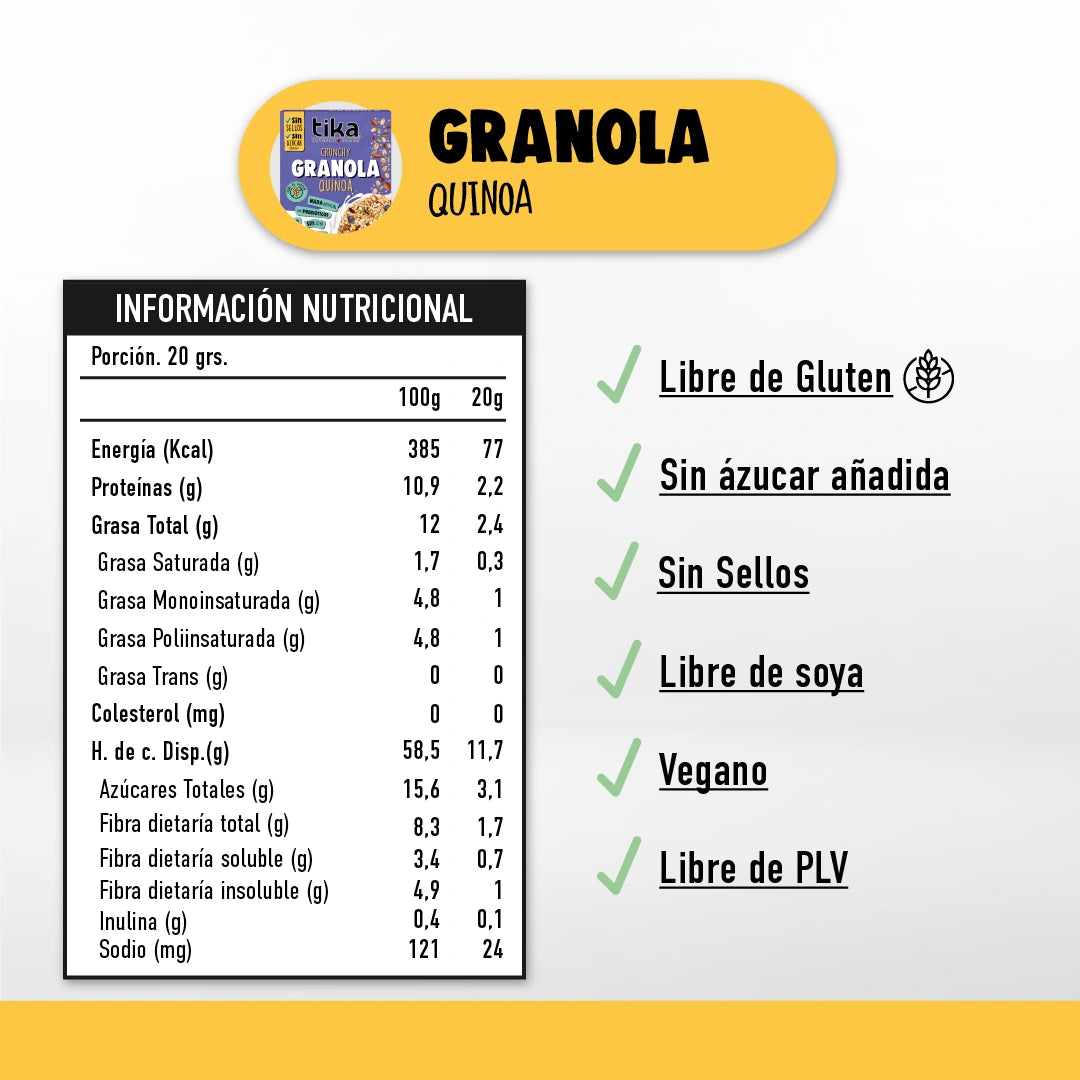 Pack 12 Tika Granola Crunchy Granola 200g
