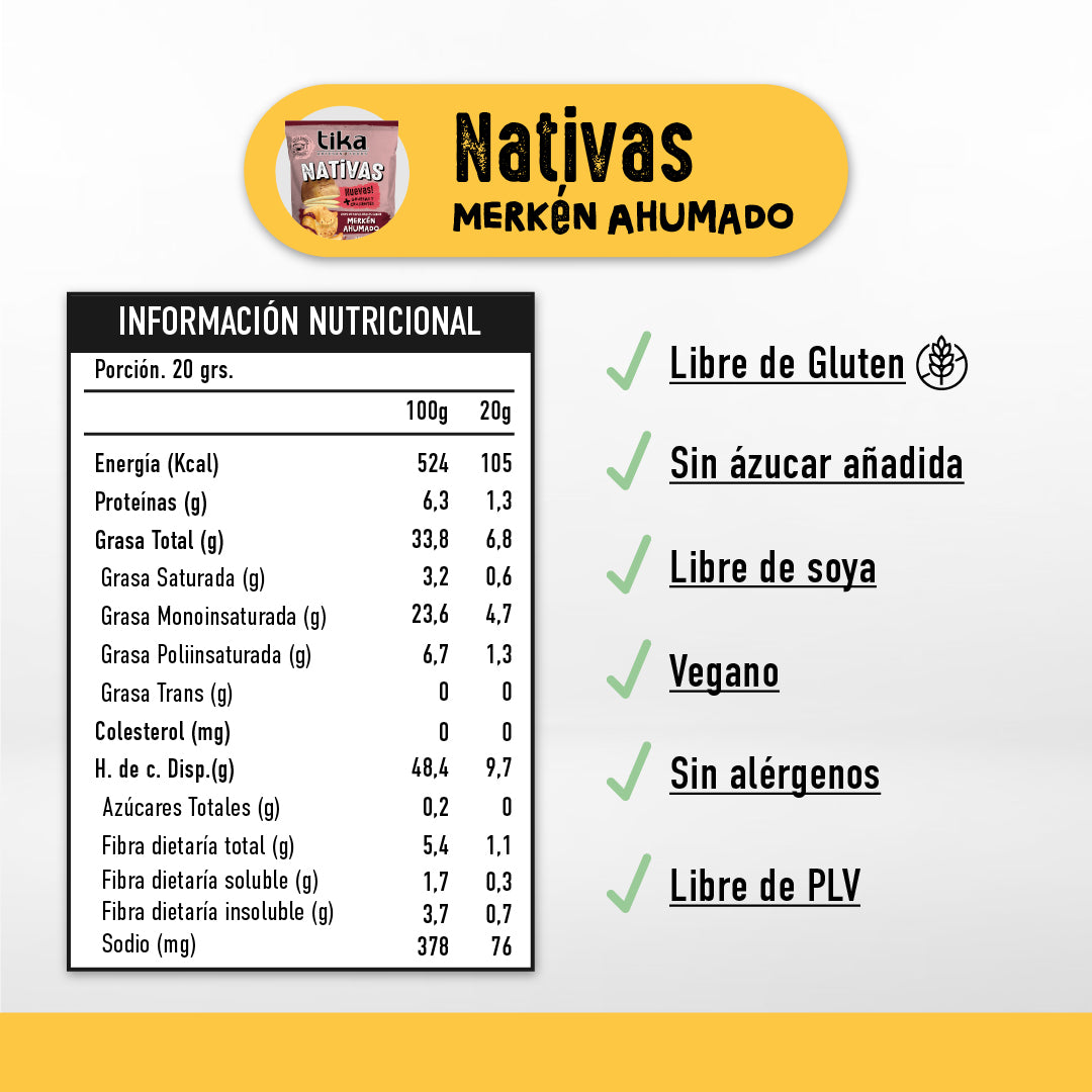 Tika Nativas Merkén Ahumado 150g