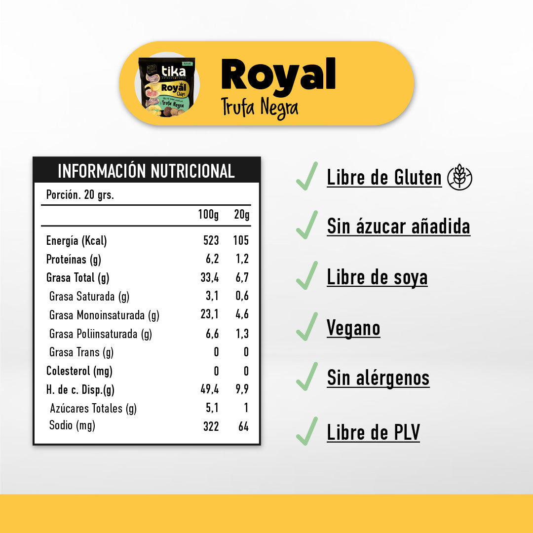 Tika Royal Chips Trufa Negra 35g