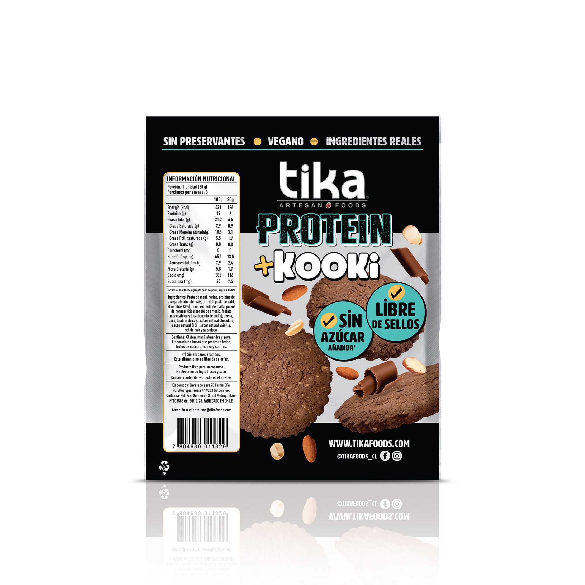 Pack 60 Galletones Tika Kooki Protein Chocolate & Nuts