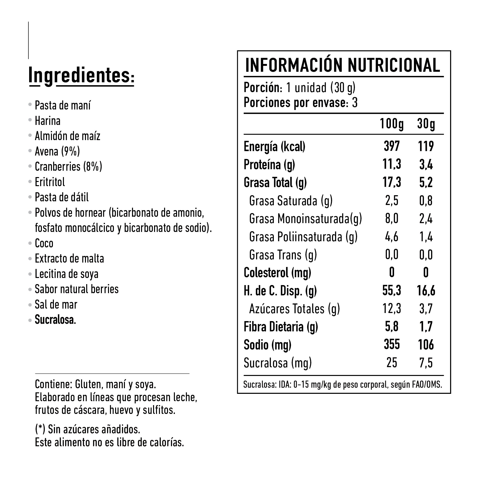 3 Galletones Tika Kooki Avena & Berries 90g