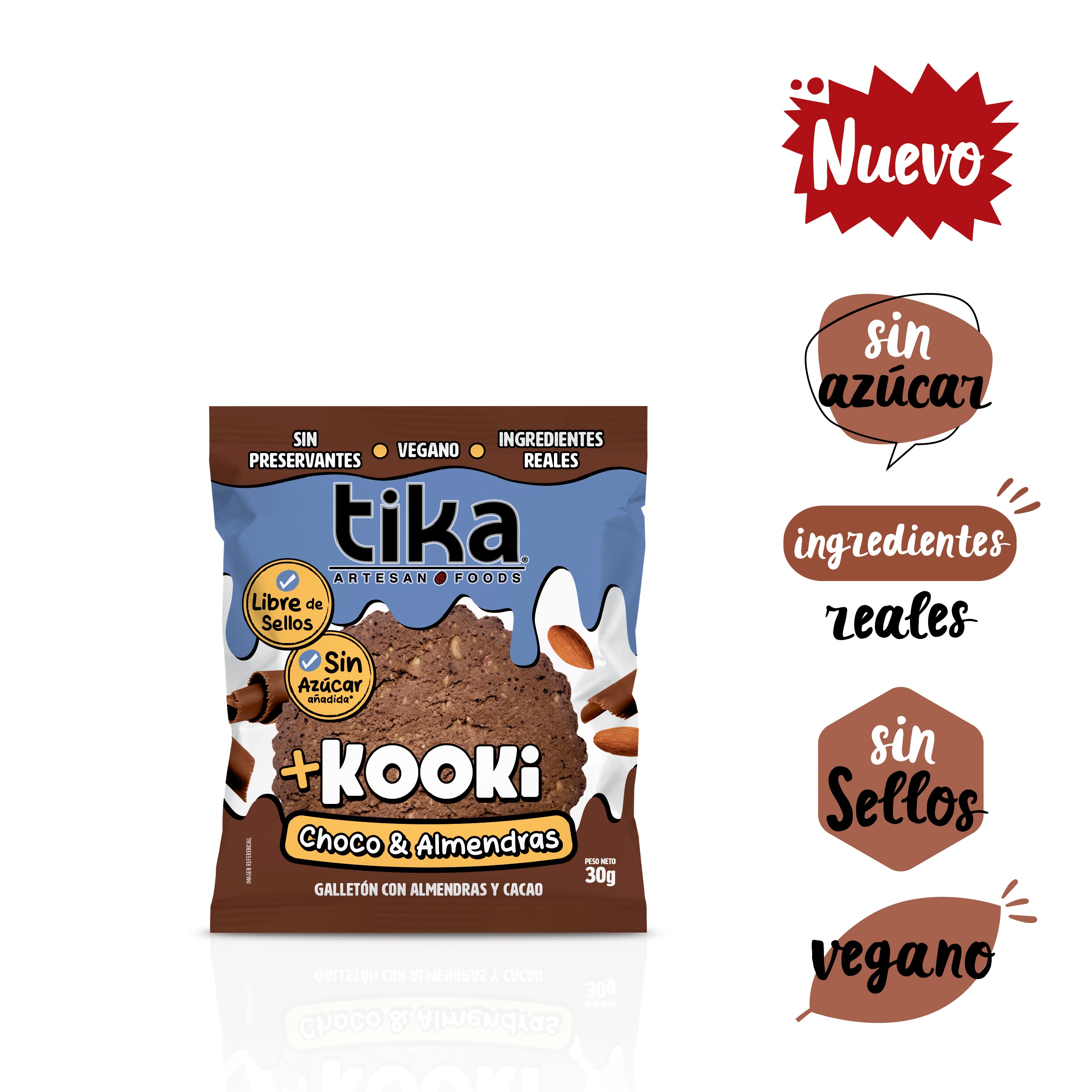 Estuche 15 Galletones Tika Kooki Choco & Almendras