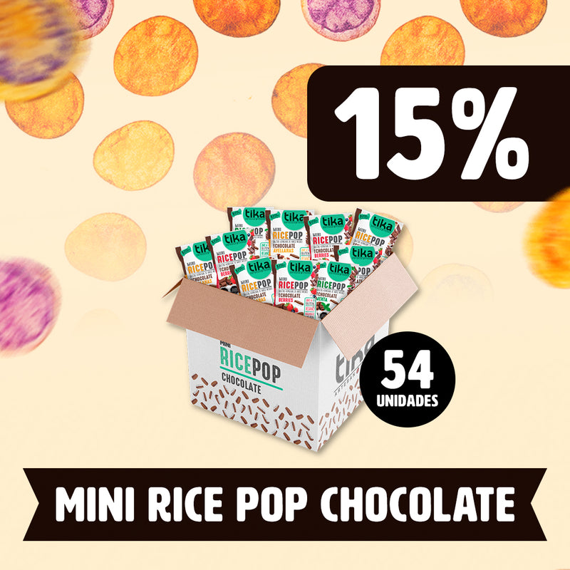 15% DCTO - Pack 54 Tika Mini Rice Pop Chocolate