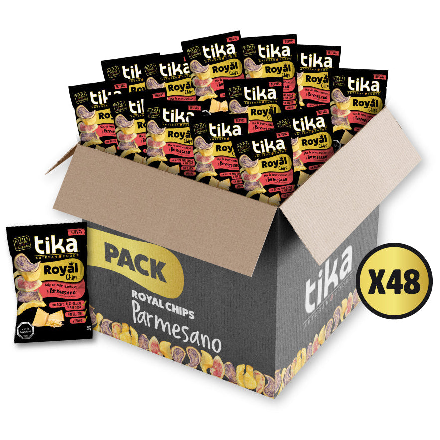Tika Royal Chips Parmesano 35g x 48 unidades