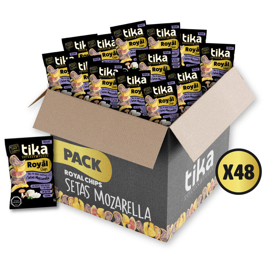 Tika Royal Chips Setas Mozzarella 35g x 48 Colaciones