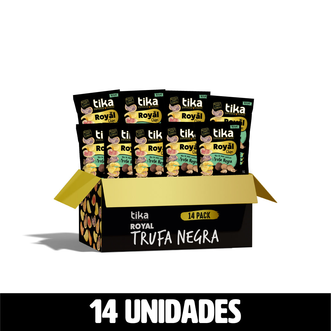 Pack 14 Tika Royal Chips Trufa Negra 150g