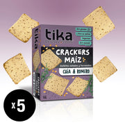 Tika Crackers Chía & Romero 140g x 5 unidades