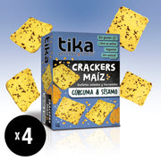 Tika Crackers Cúrcuma & Sésamo 140g x 4 unidades