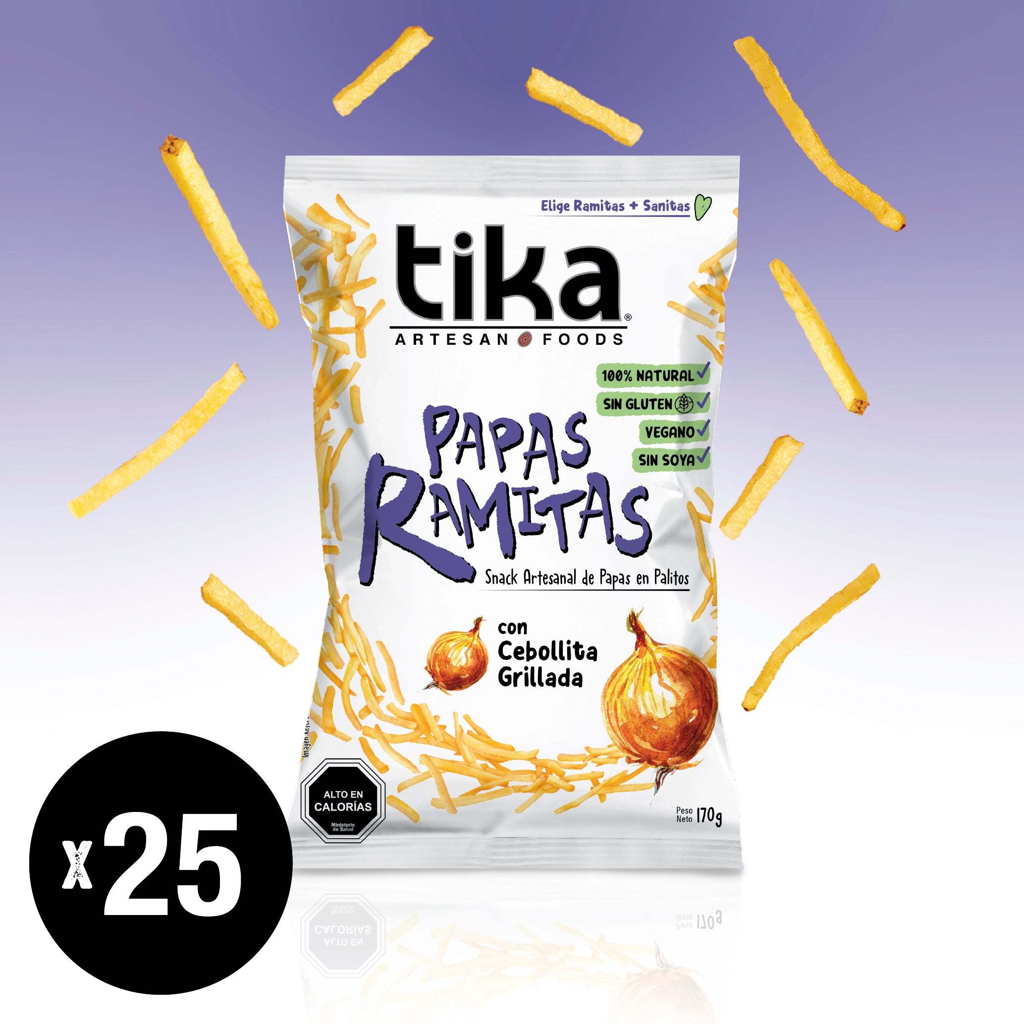 Tika Papas Ramitas Cebollita Grillada 170g x 25 unidades