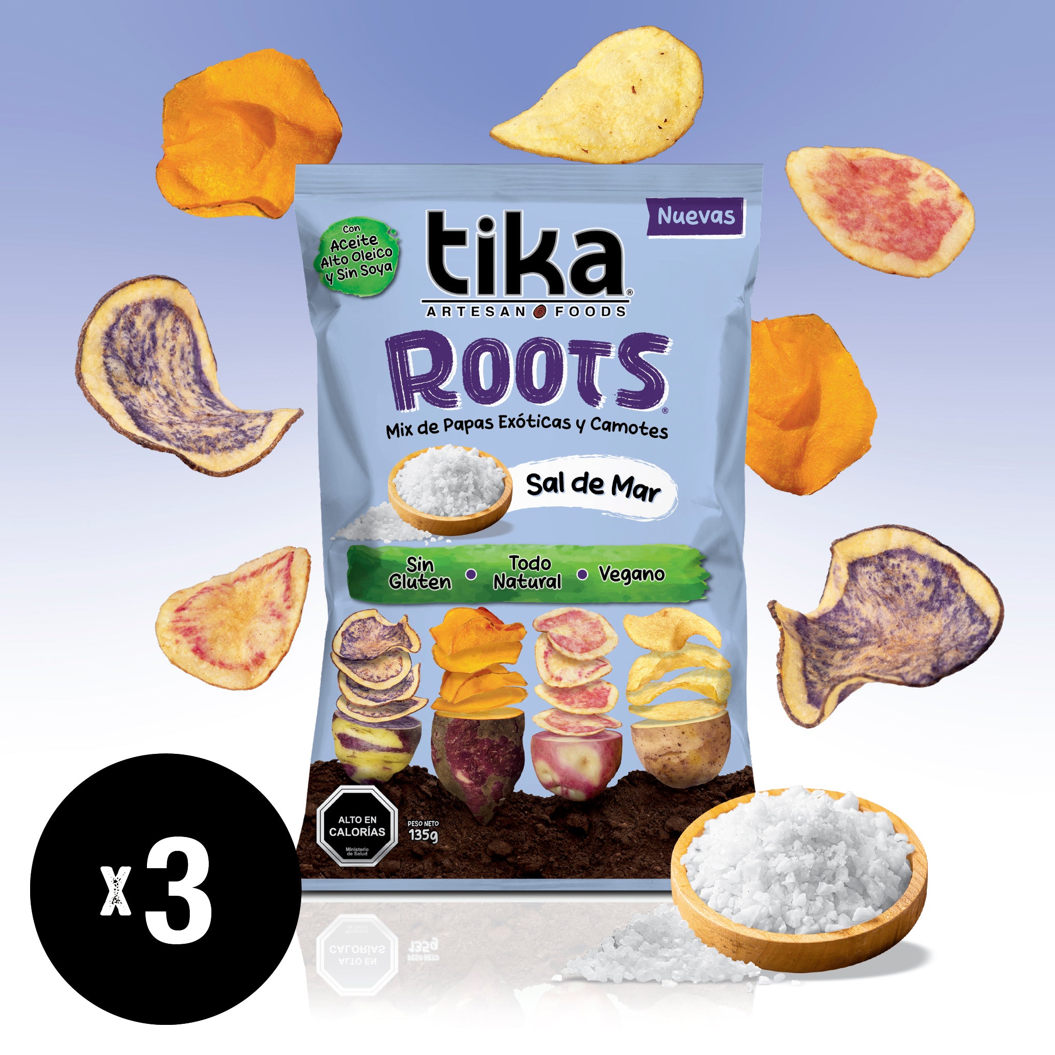 Tika Roots Sal de Mar 135g x 3 unidades
