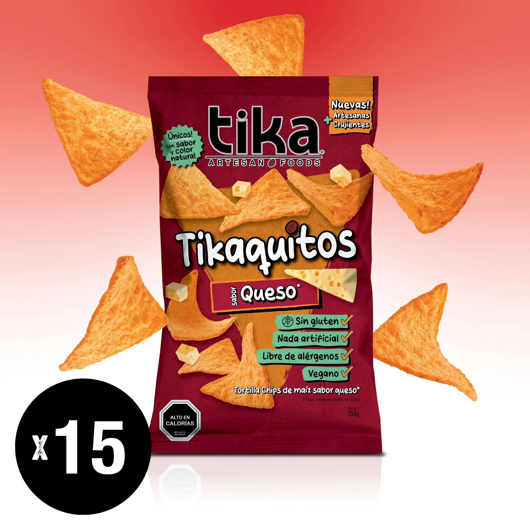 Tikaquitos Queso 150g x 15 unidades