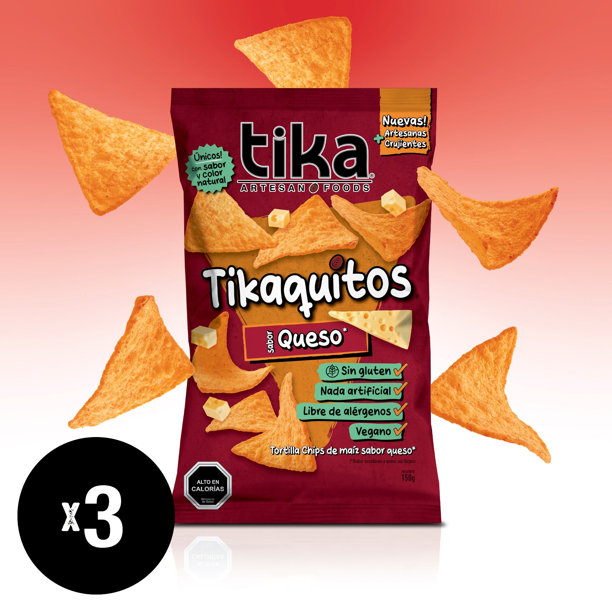 Tikaquitos Queso 150g x 3 unidades