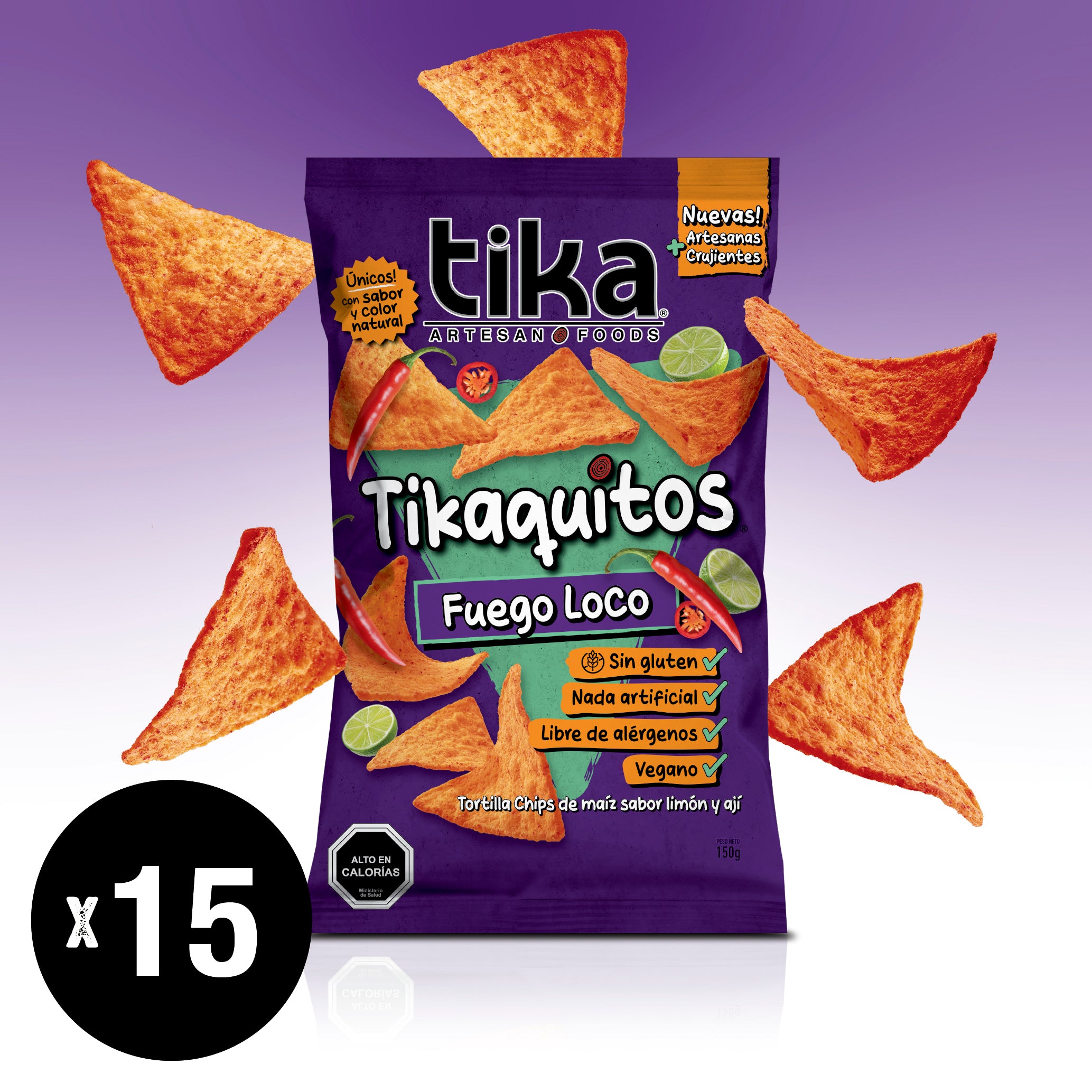 Tikaquitos Fuego Loco 150g x 15 unidades
