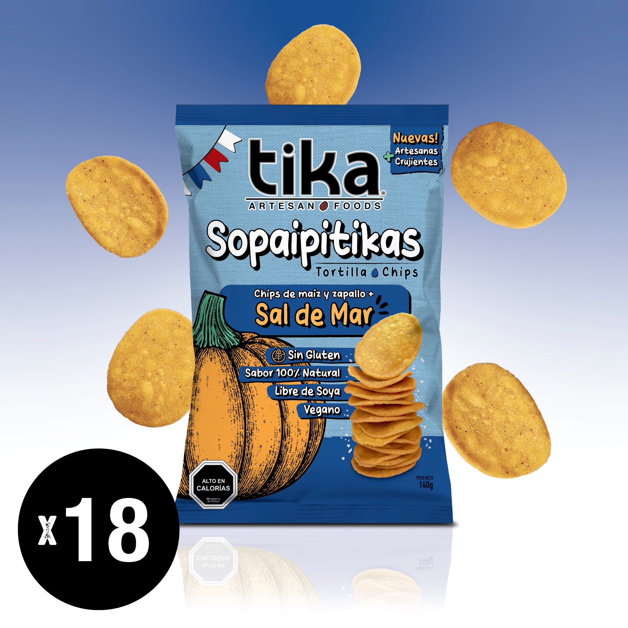 Tika Sopaipitikas Sal de Mar 140g x 18 unidades
