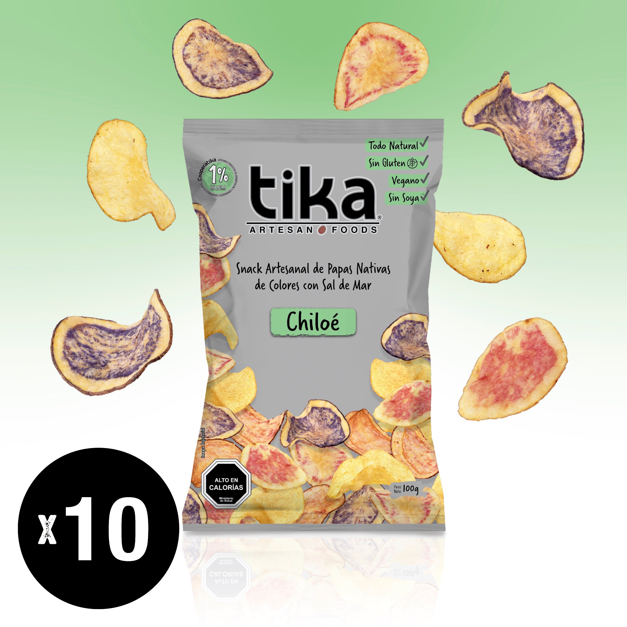 Tika Veggie Chips Chiloé 100g x 10 Unidades