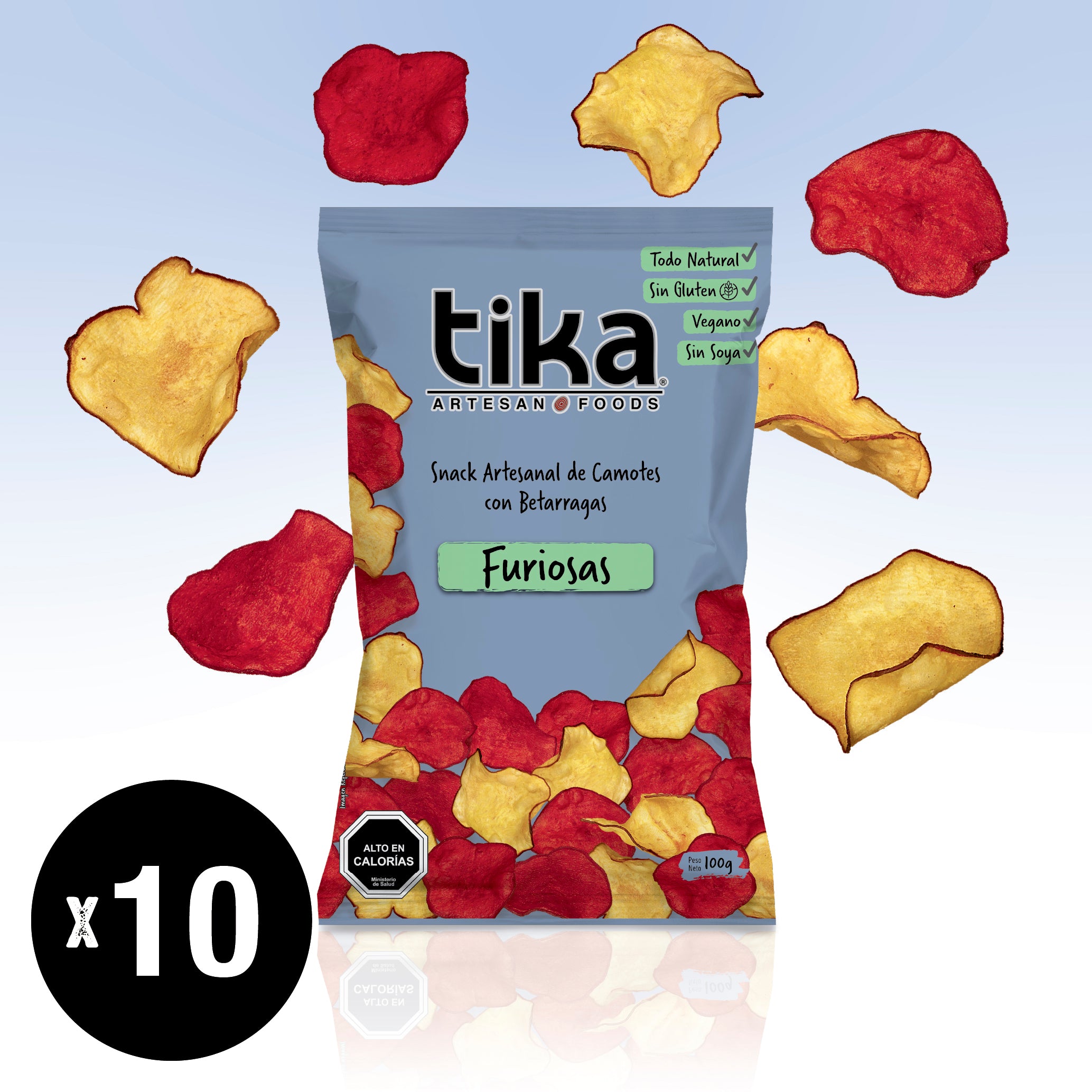 Tika Veggie Chips Furiosas 100g x 10 Unidades