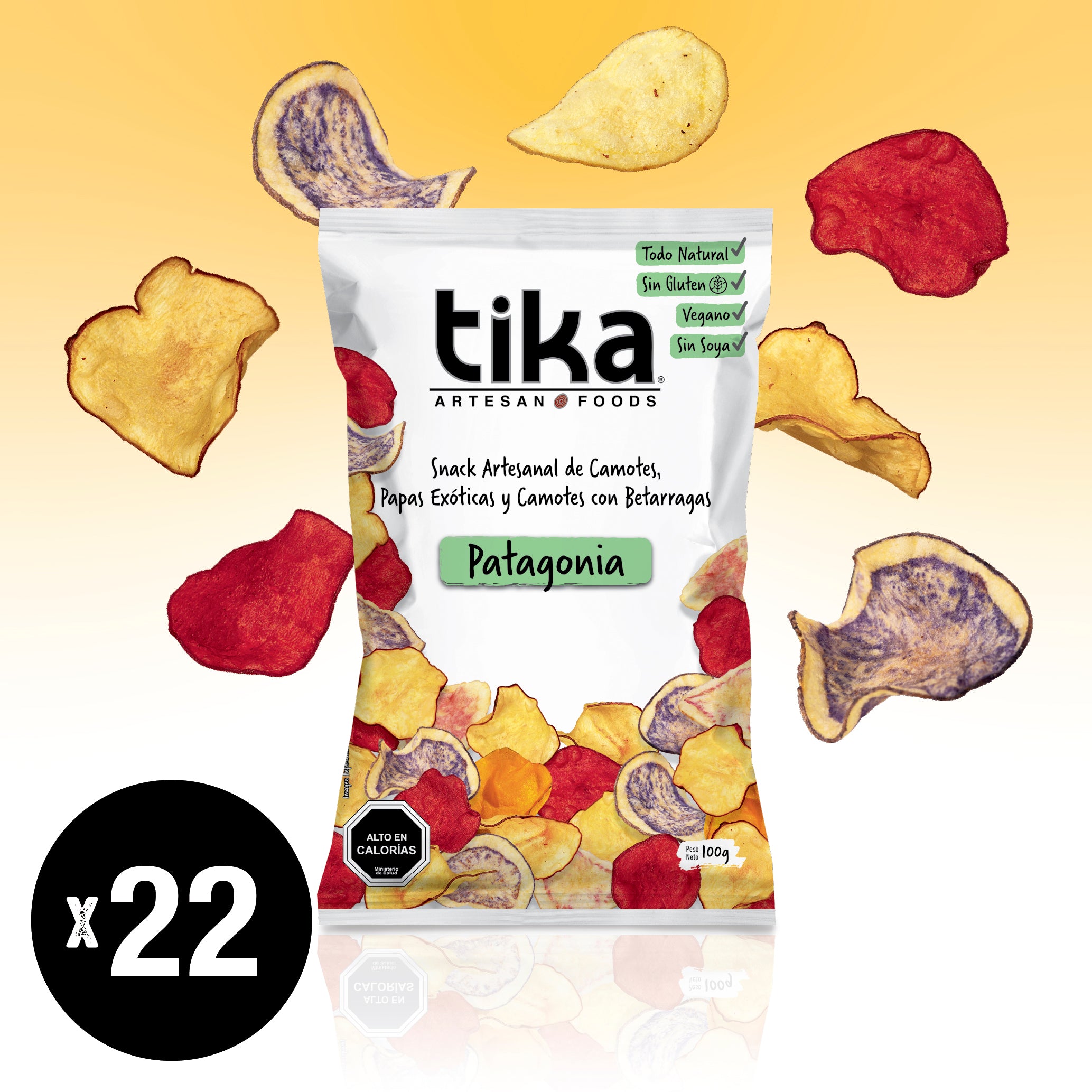Tika Veggie Chips Patagonia 100g x 22 Unidades