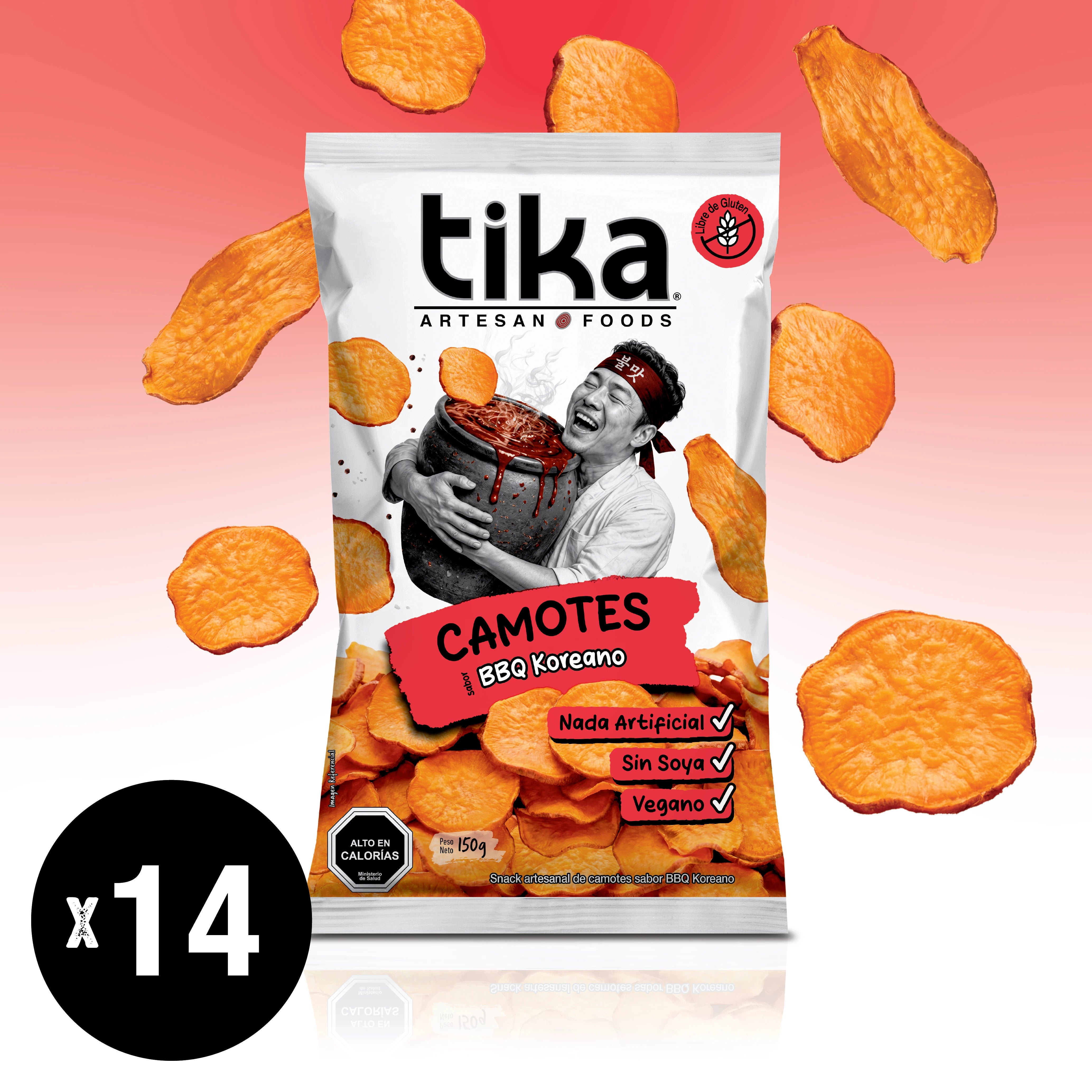 Tika Camotes BBQ Koreano 150g x 14 unidades