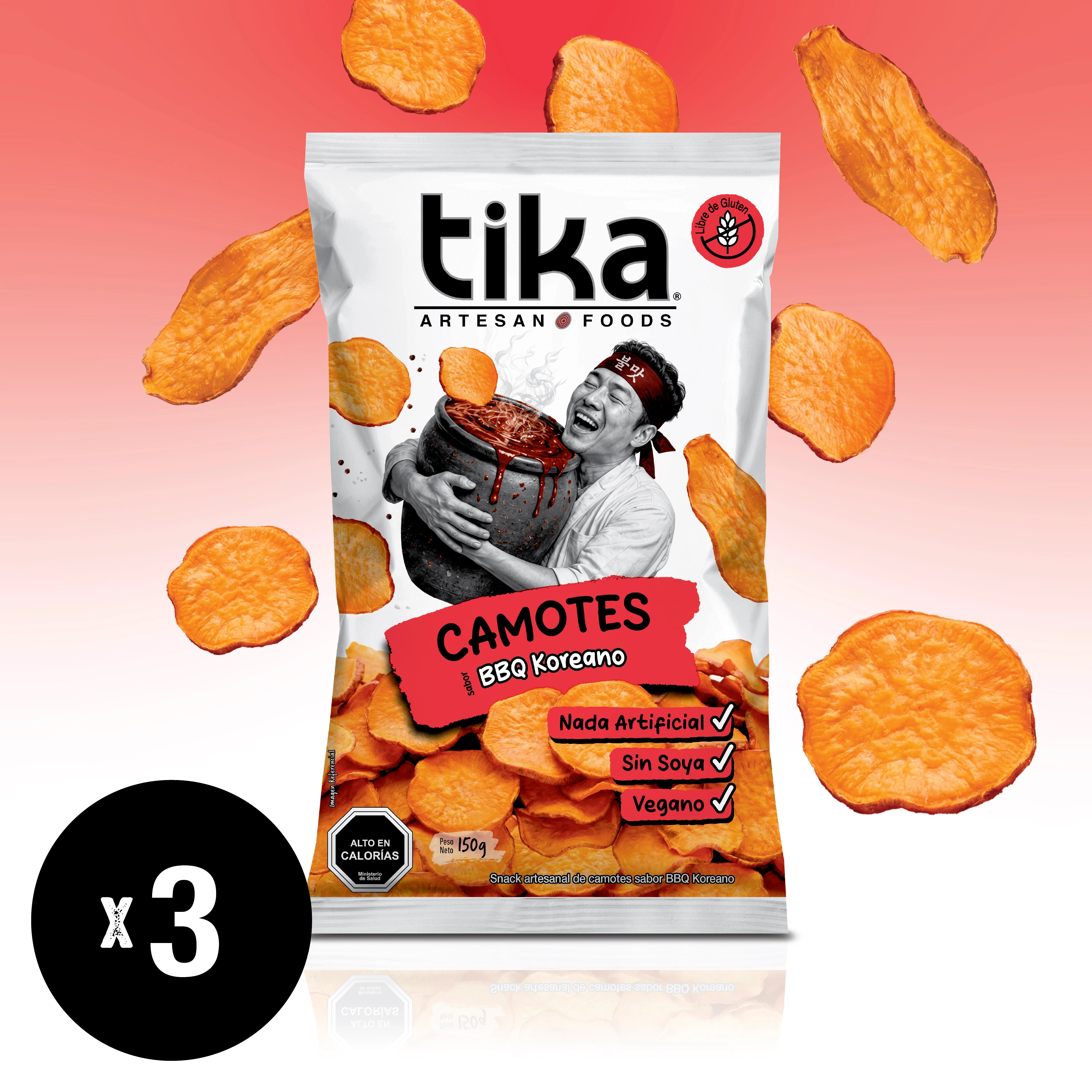 Tika Camotes BBQ Koreano 150g x 3 unidades