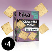 Tika Crackers Chía & Romero 140g x 4 unidades