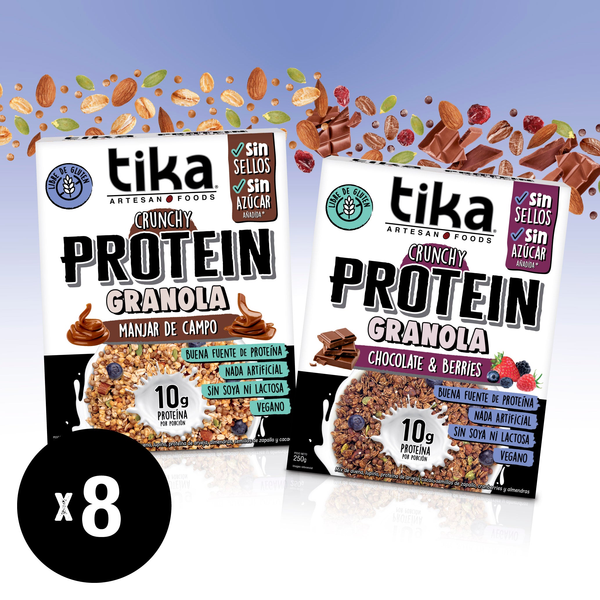 Pack 8 Protein Granola Duo 250g