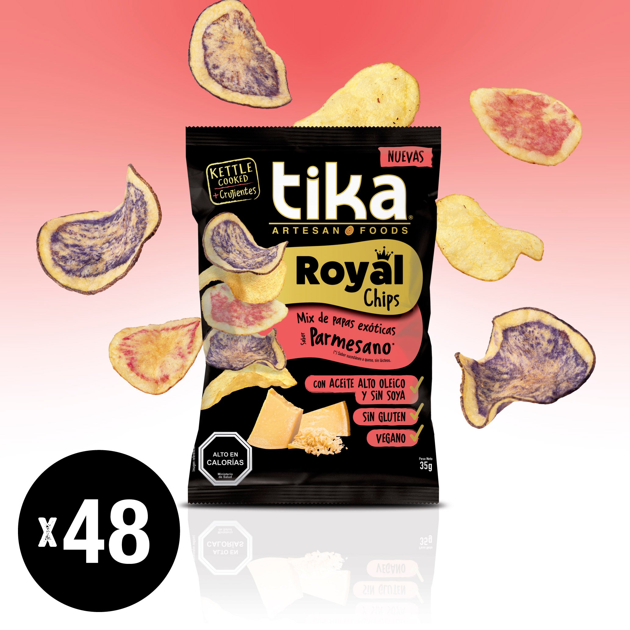 Tika Royal Chips Parmesano 35g x 48 unidades