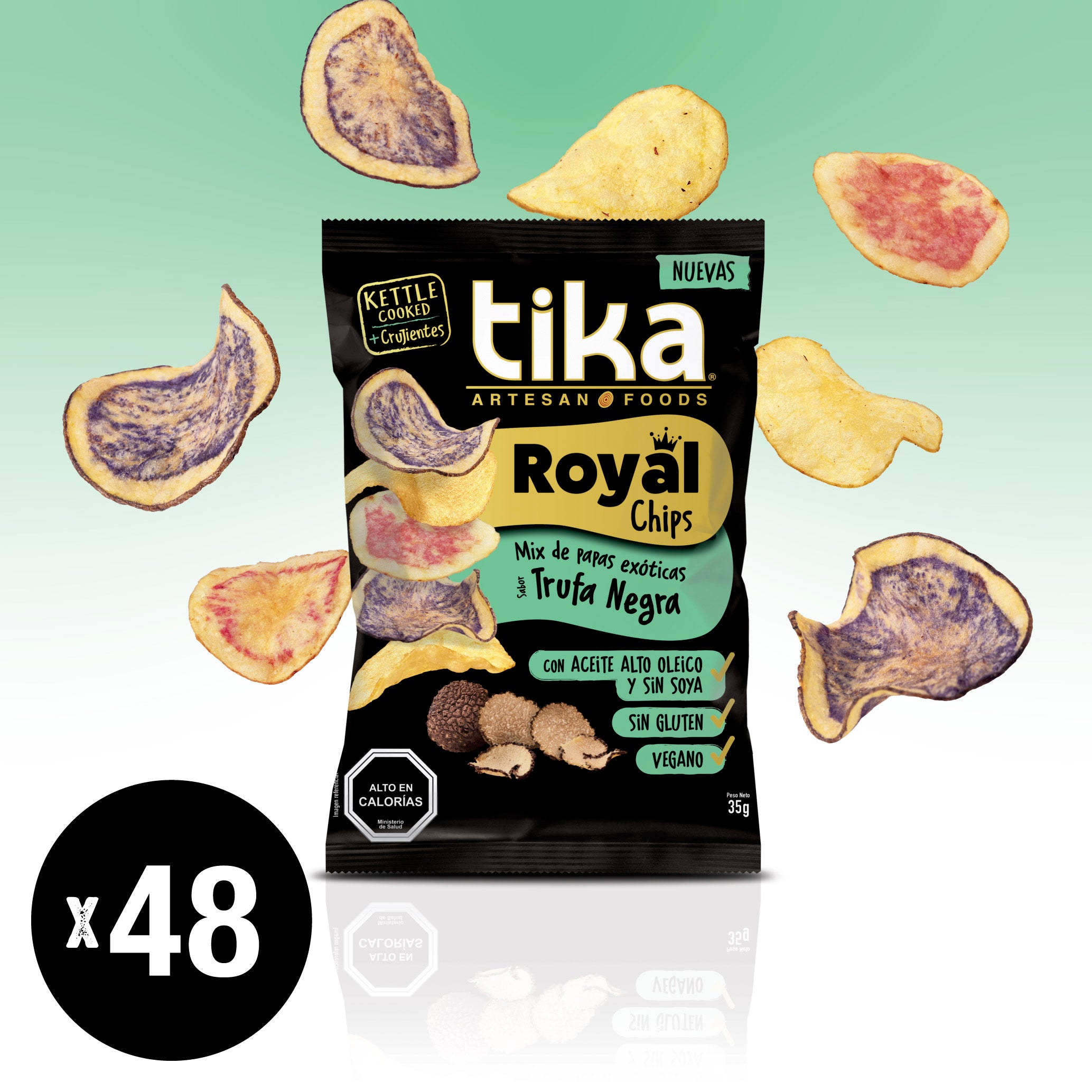 Tika Royal Chips Trufa Negra 35g x 48 Colaciones