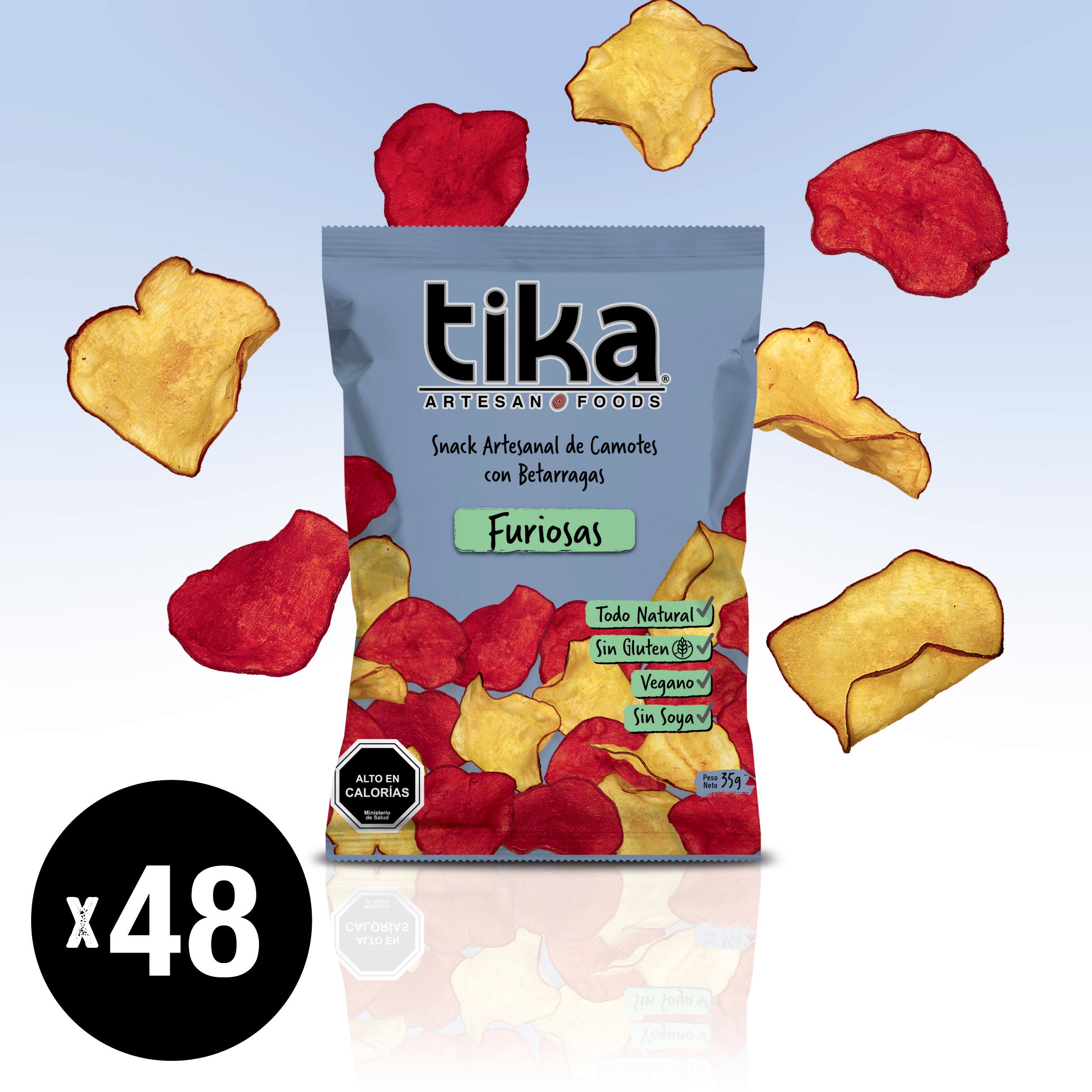 Tika Veggie Chips Furiosas 35g x 48 Colaciones