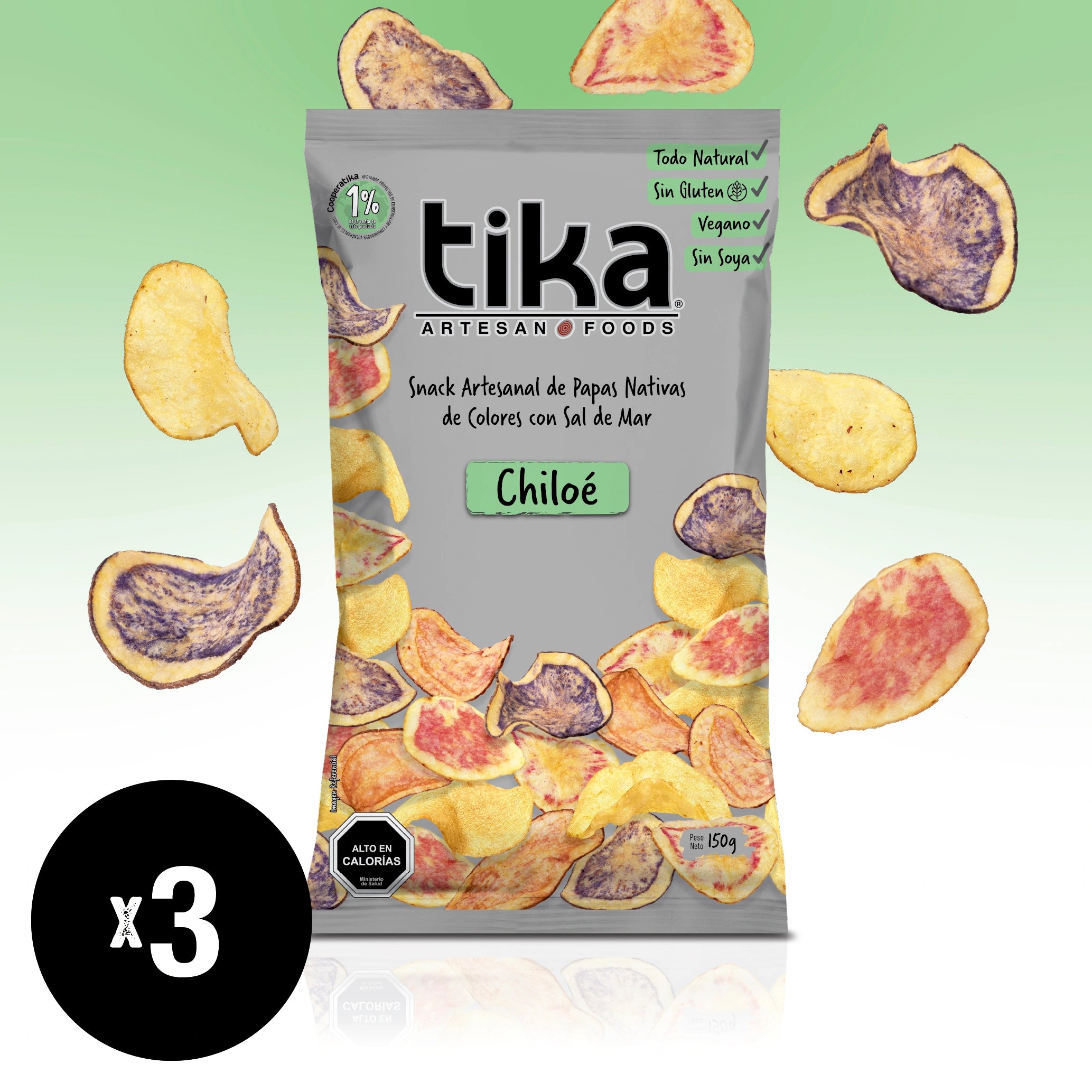Tika Veggie Chips Chiloé 150g x 3 Unidades