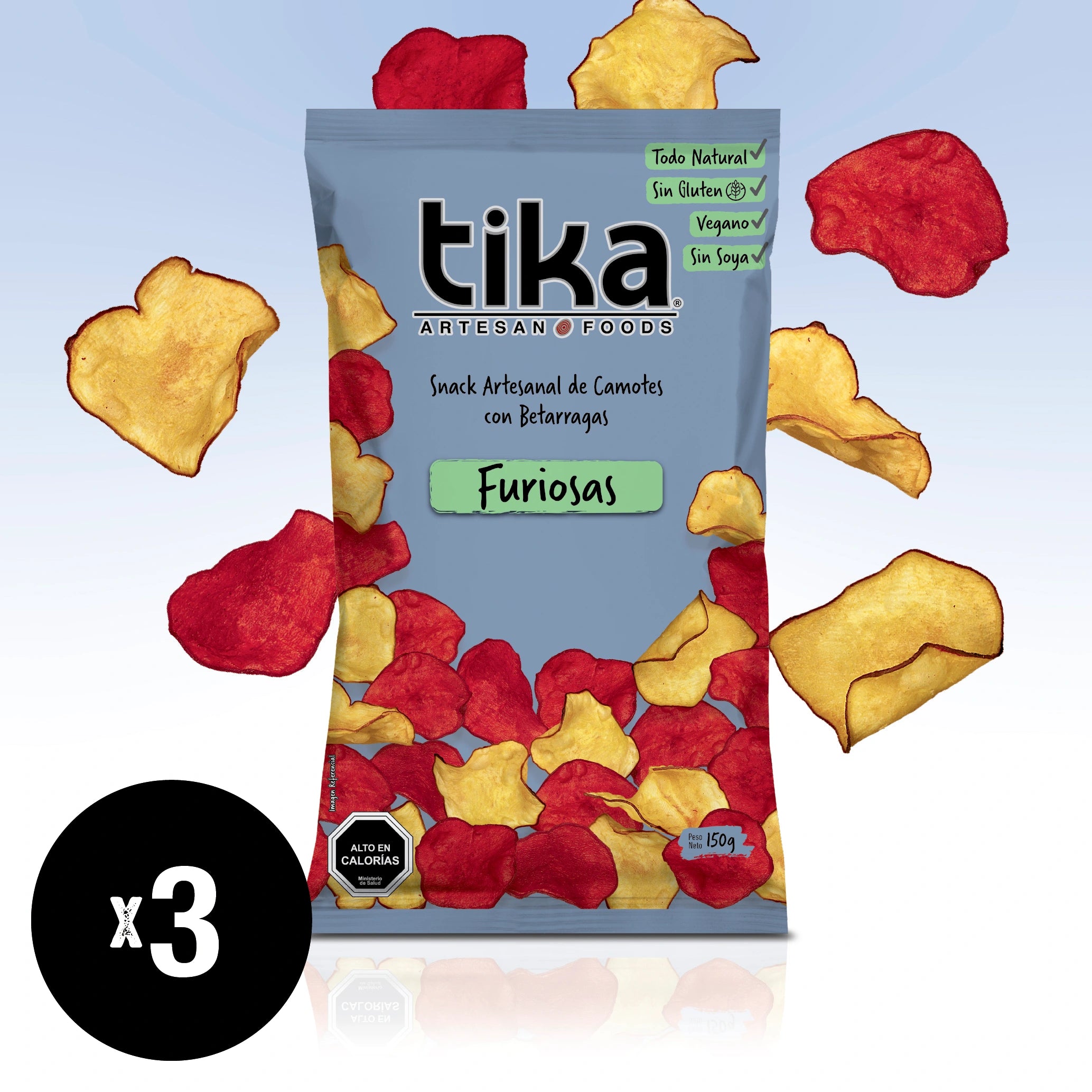 Tika Veggie Chips Furiosas 150g x 3 Unidades