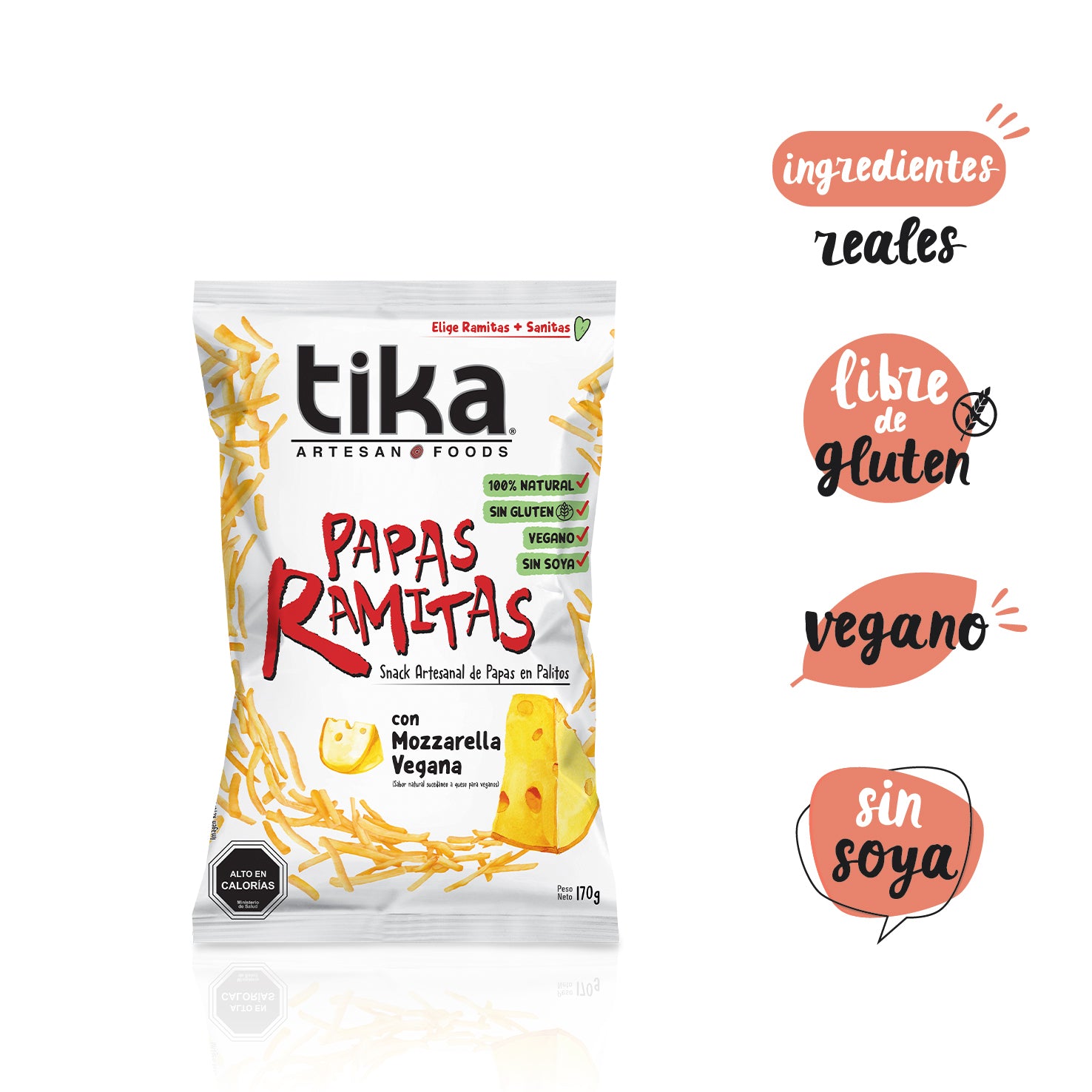 Tika Papas Ramitas Mozzarella Vegana 170g