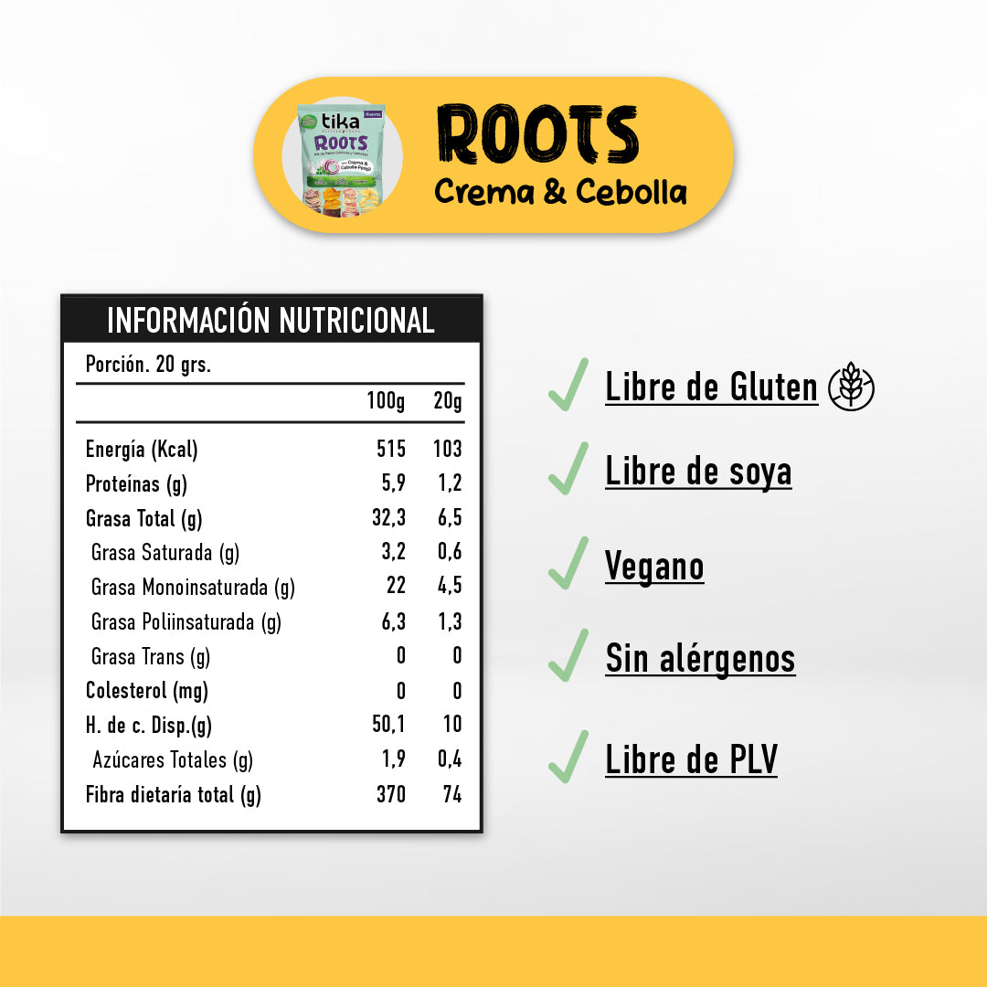 Tika Roots Crema & Cebolla-Perejil 135g