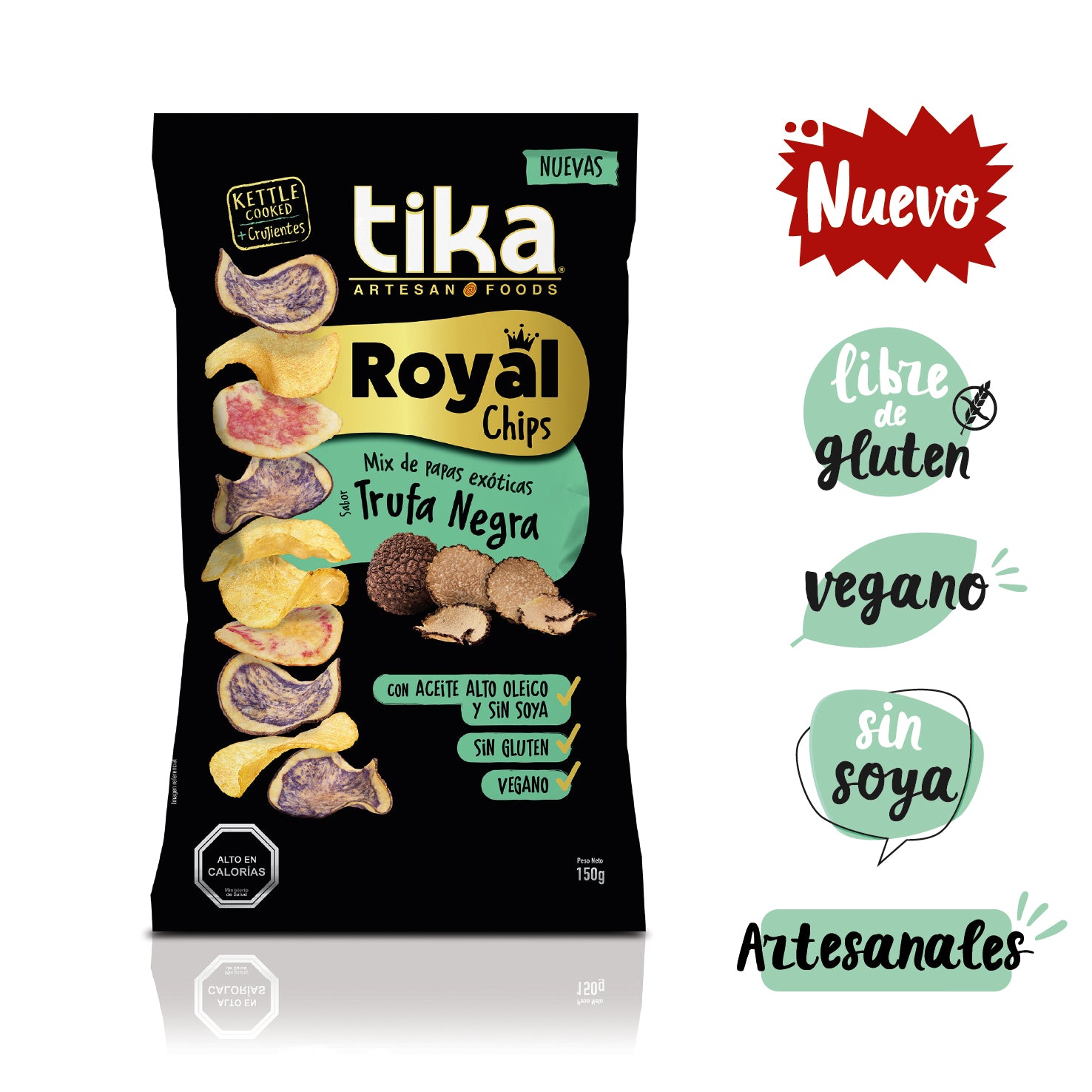 Tika Royal Chips Trufa Negra 150g