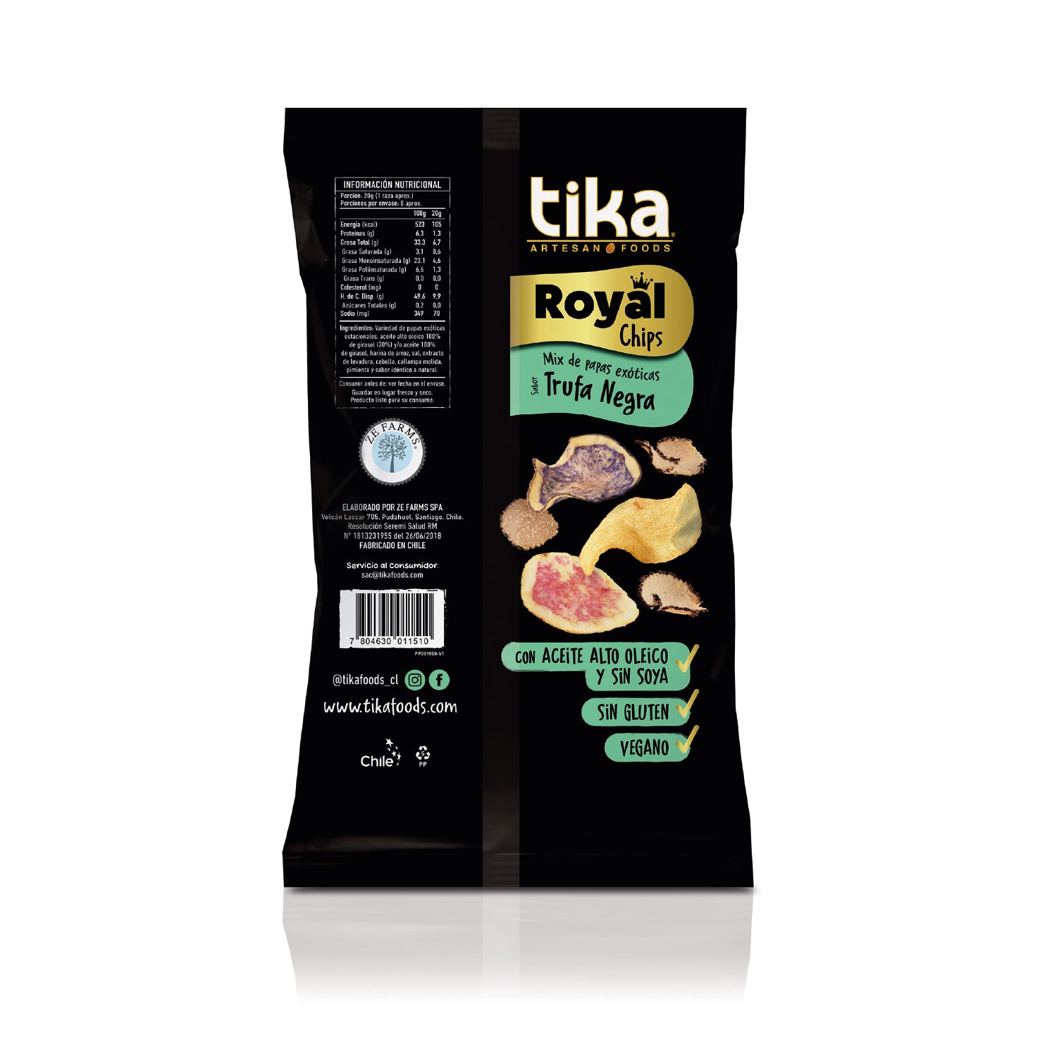 Tika Royal Chips Trufa Negra 150g