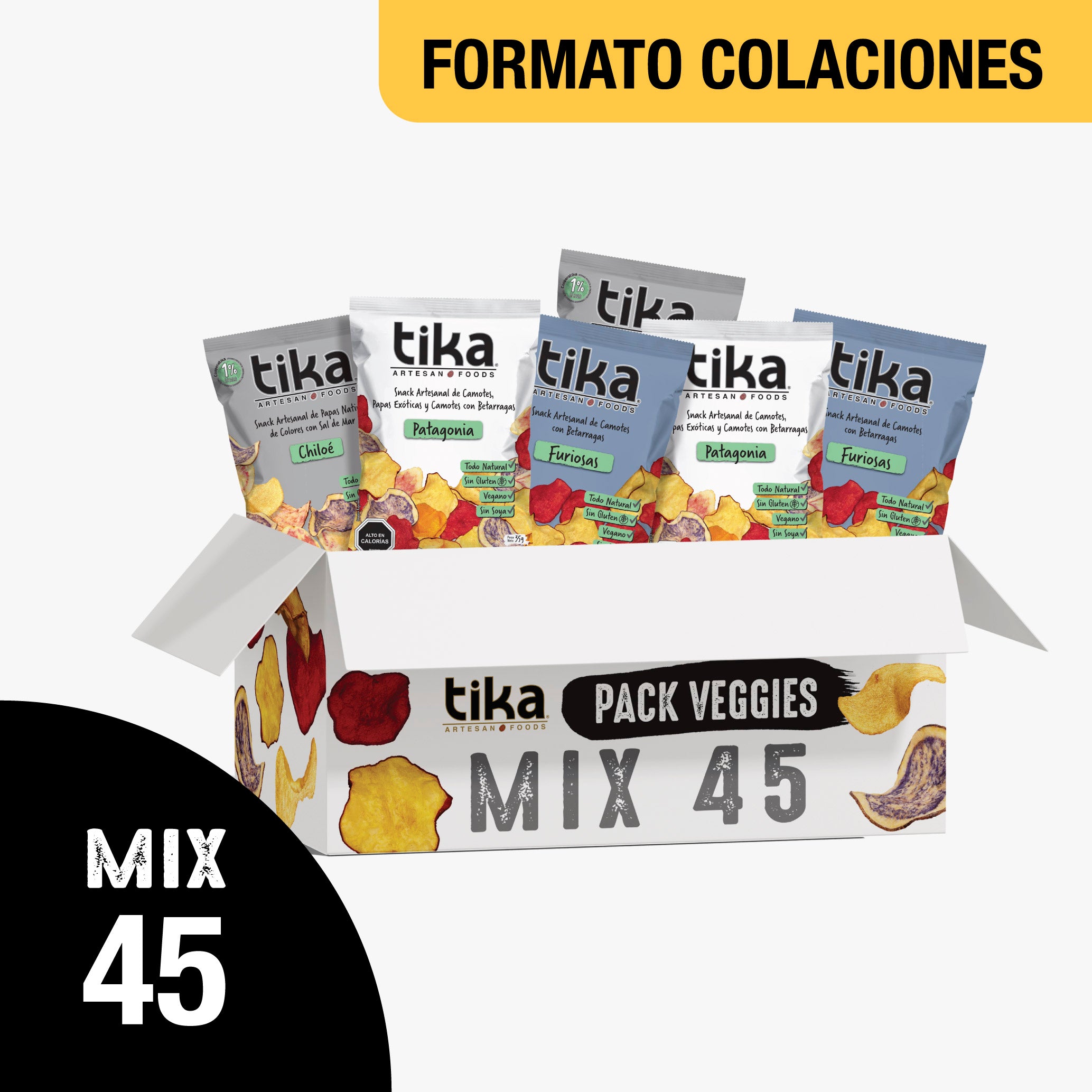 Pack Veggie Chips 35g - 45 Colaciones