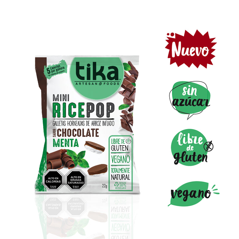 Tika Mini Rice Pop Chocolate Mint 22g