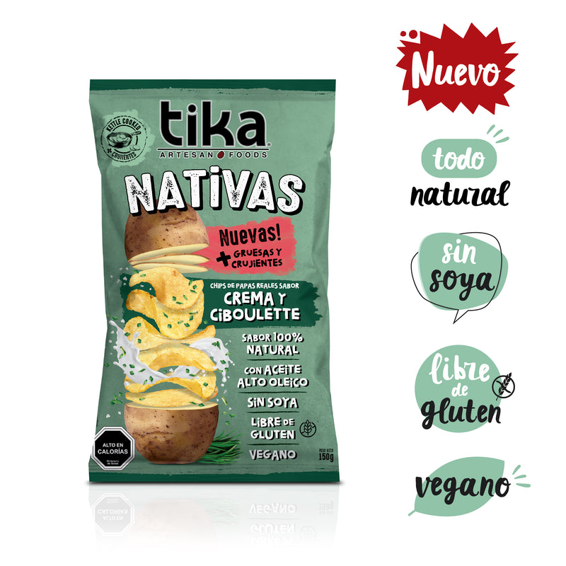 Tika Nativas Crema y Ciboulette 150g