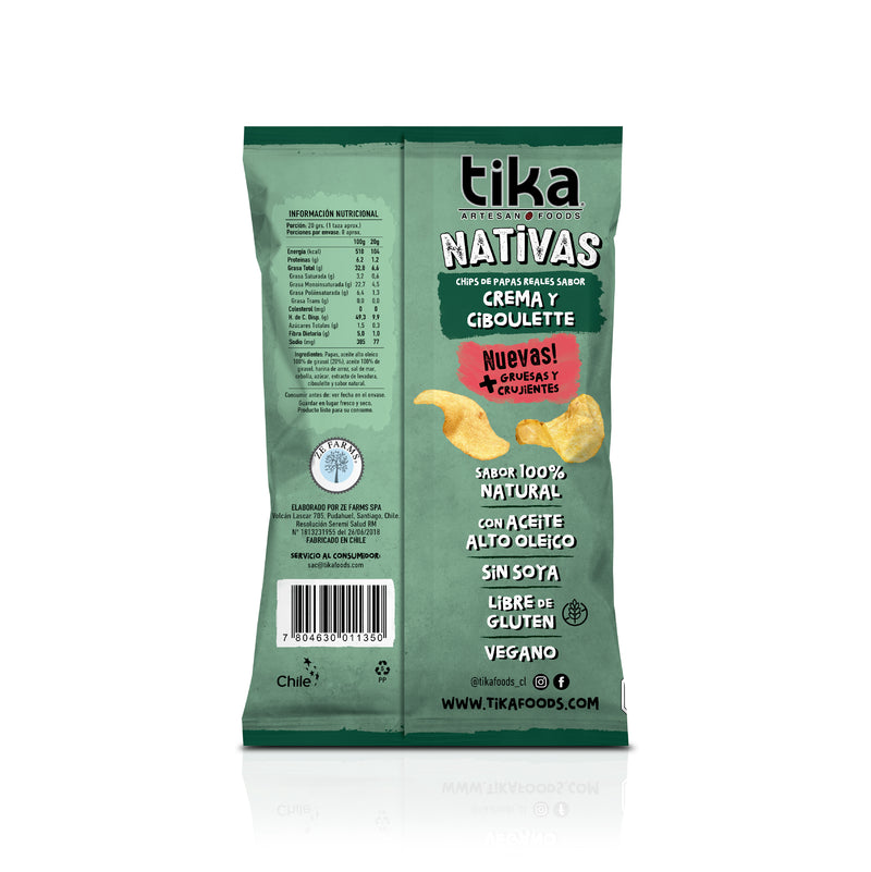 Tika Nativas Crema y Ciboulette 150g