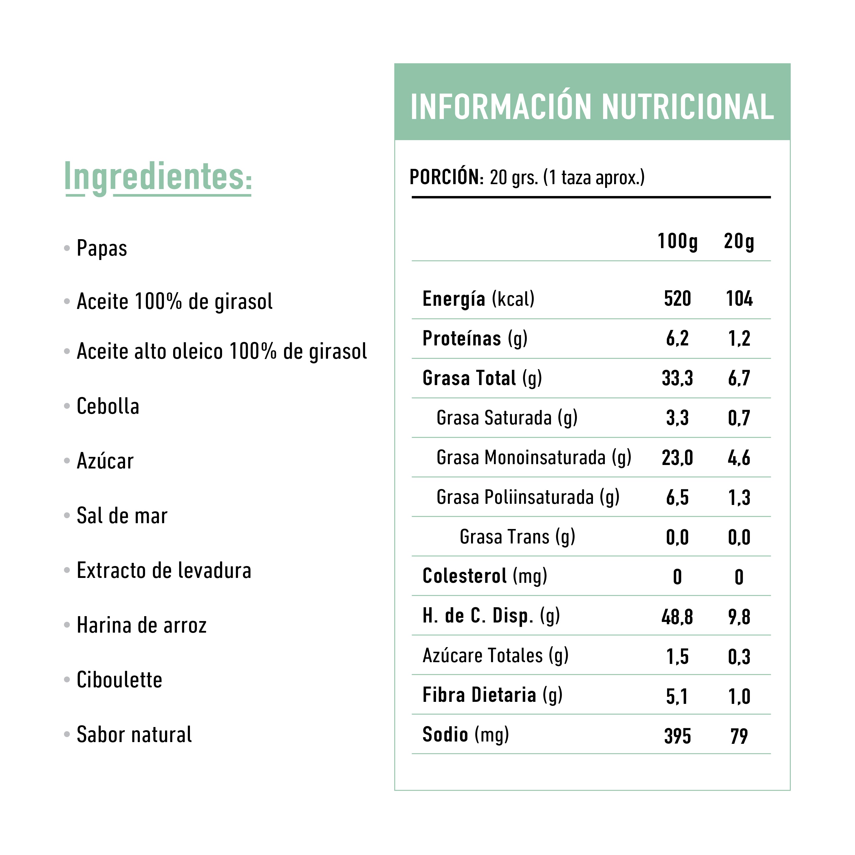 Tika Nativas Crema y Ciboulette 150g