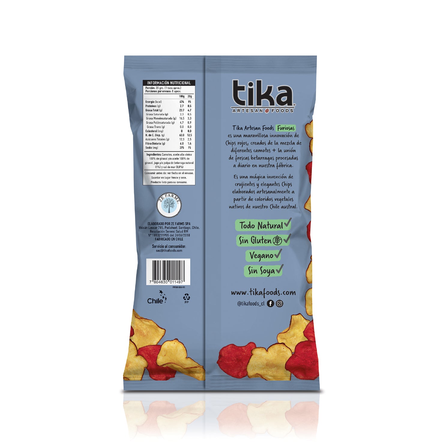 Tika Veggie Chips Furiosas 150g x 14 unidades